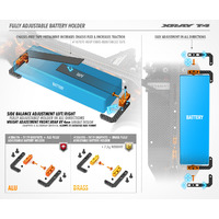 XRAY T4'19 GRAPHITE + BRASS FULLY ADJUSTABLE BATTERY HOLDER - XY306198