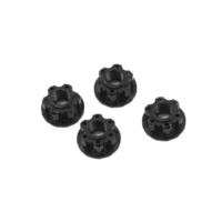 4MM ALUM FLANGED LOCK NUT - BLACK 4 PACK - YA-0448BK